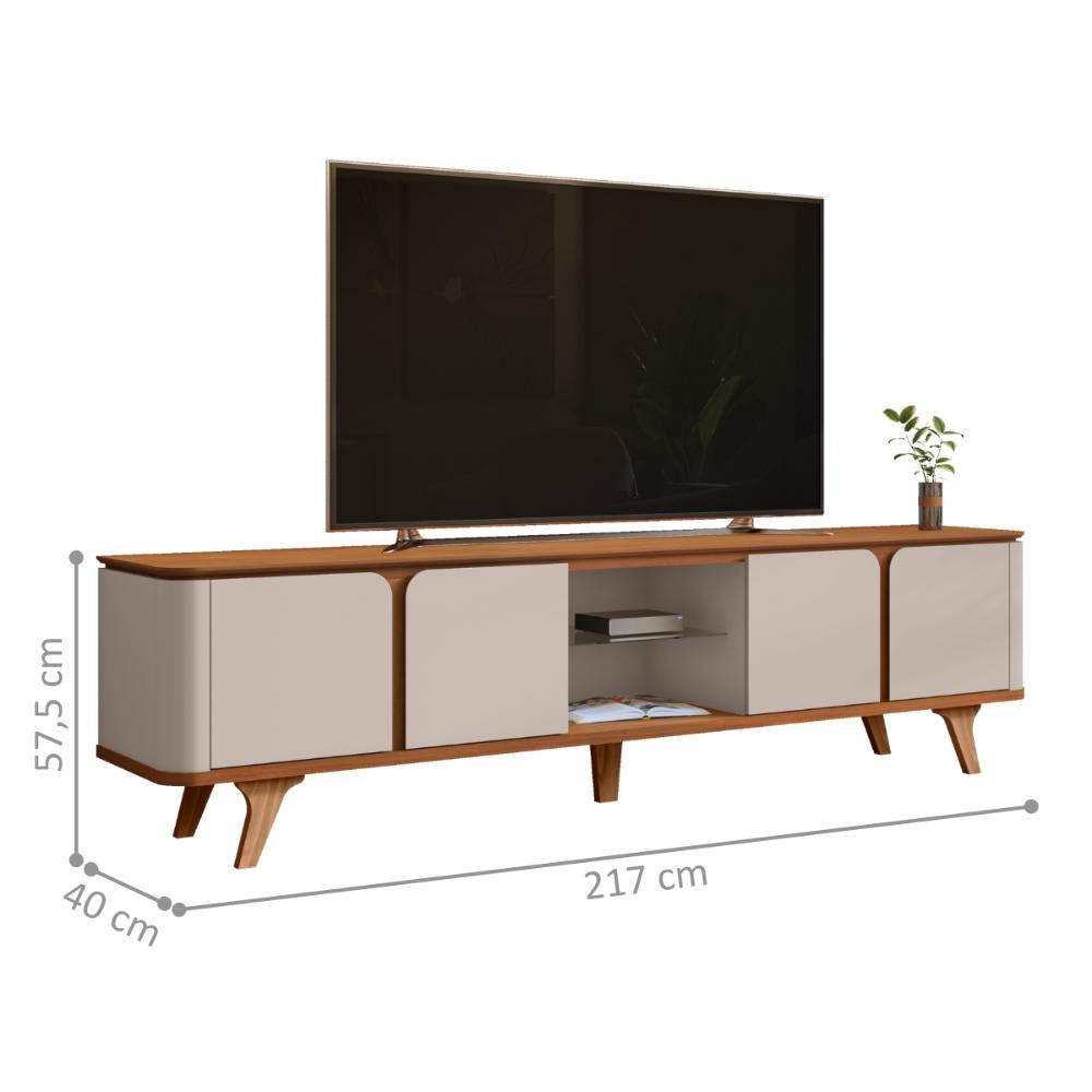 Jogo Rack Painel para TVs 60 Polegadas Swan Cedro Off White
