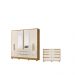 Jogo Roupeiro e Comoda Manchester Freijo Off White