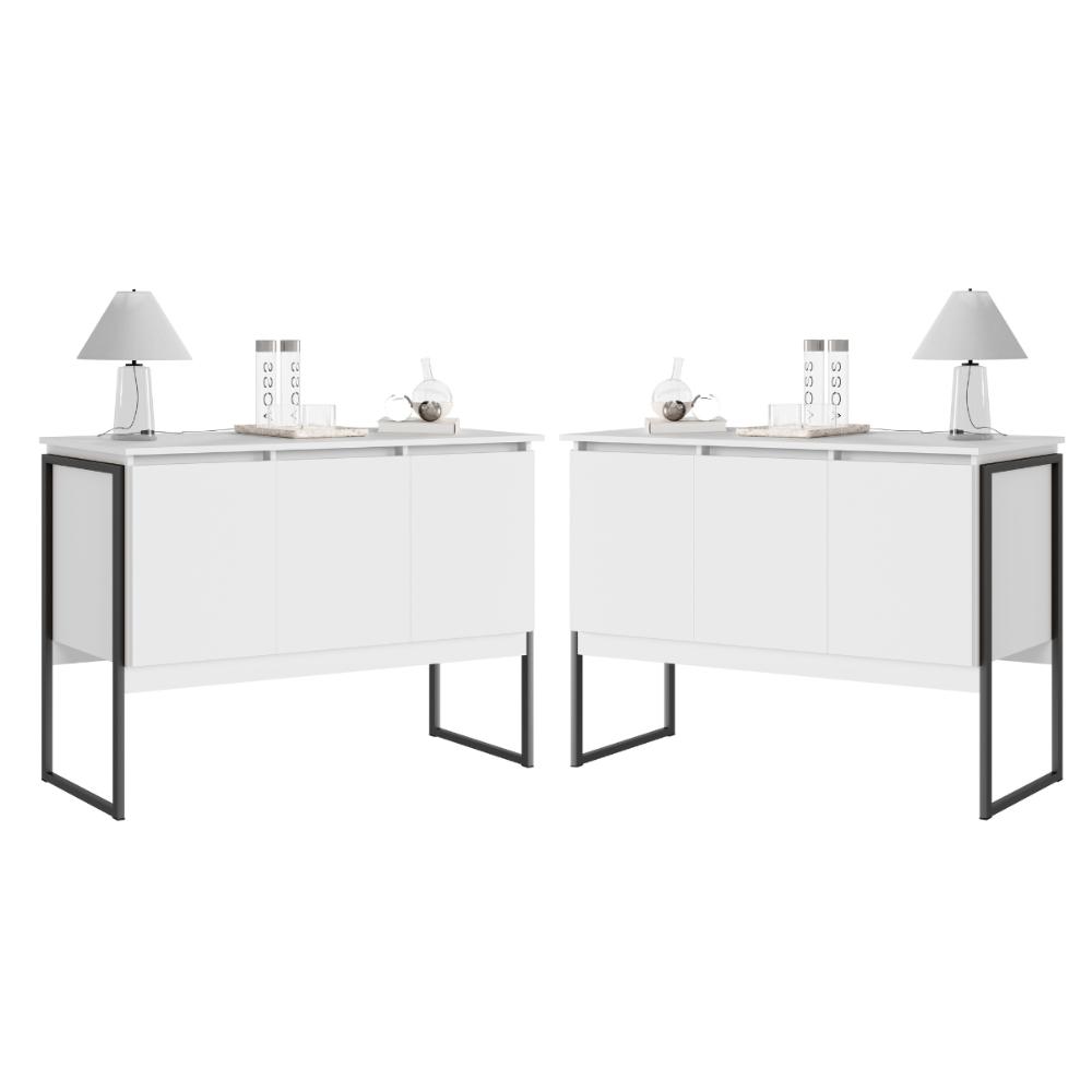 Jogo de Buffets Modernos Verona Branco Preto