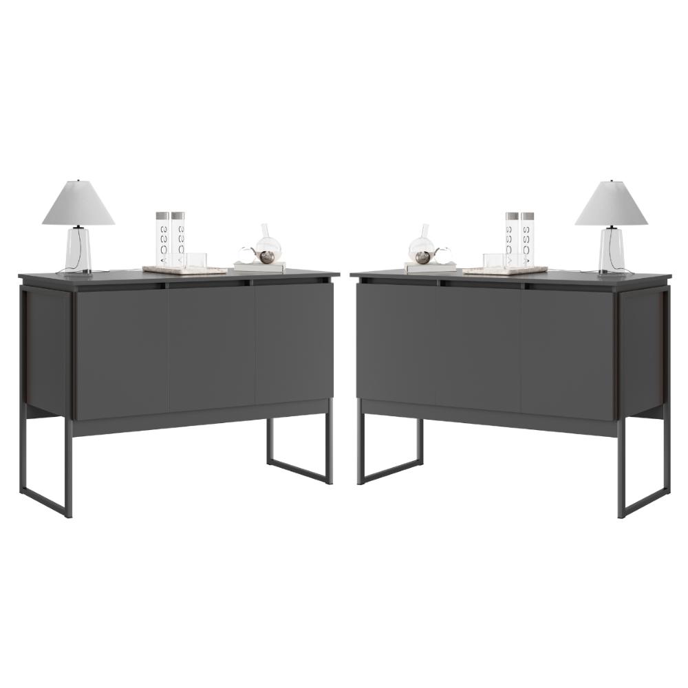 Jogo de Buffets Modernos Verona Preto Onix