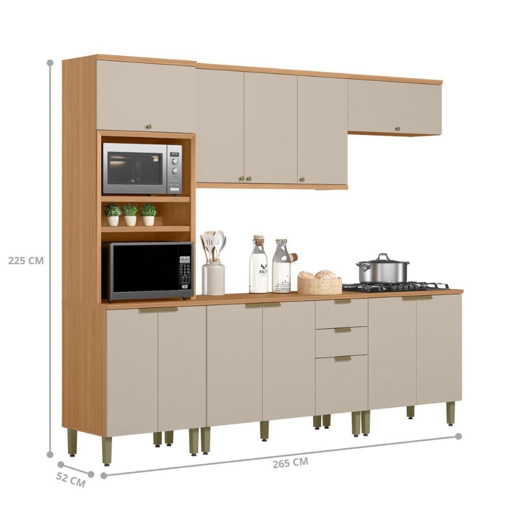 Jogo de Cozinha Compacta Alberta  Jequitiba Off White