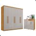 Jogo de Guarda Roupa e Cômoda Itabatã Naturalle Off White
