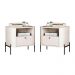 Jogo de Mesa de Cabeceira Bali Off White Preto