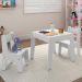 Jogo de Mesa e 2 Cadeiras Infantil Honduras Branco Brilho 