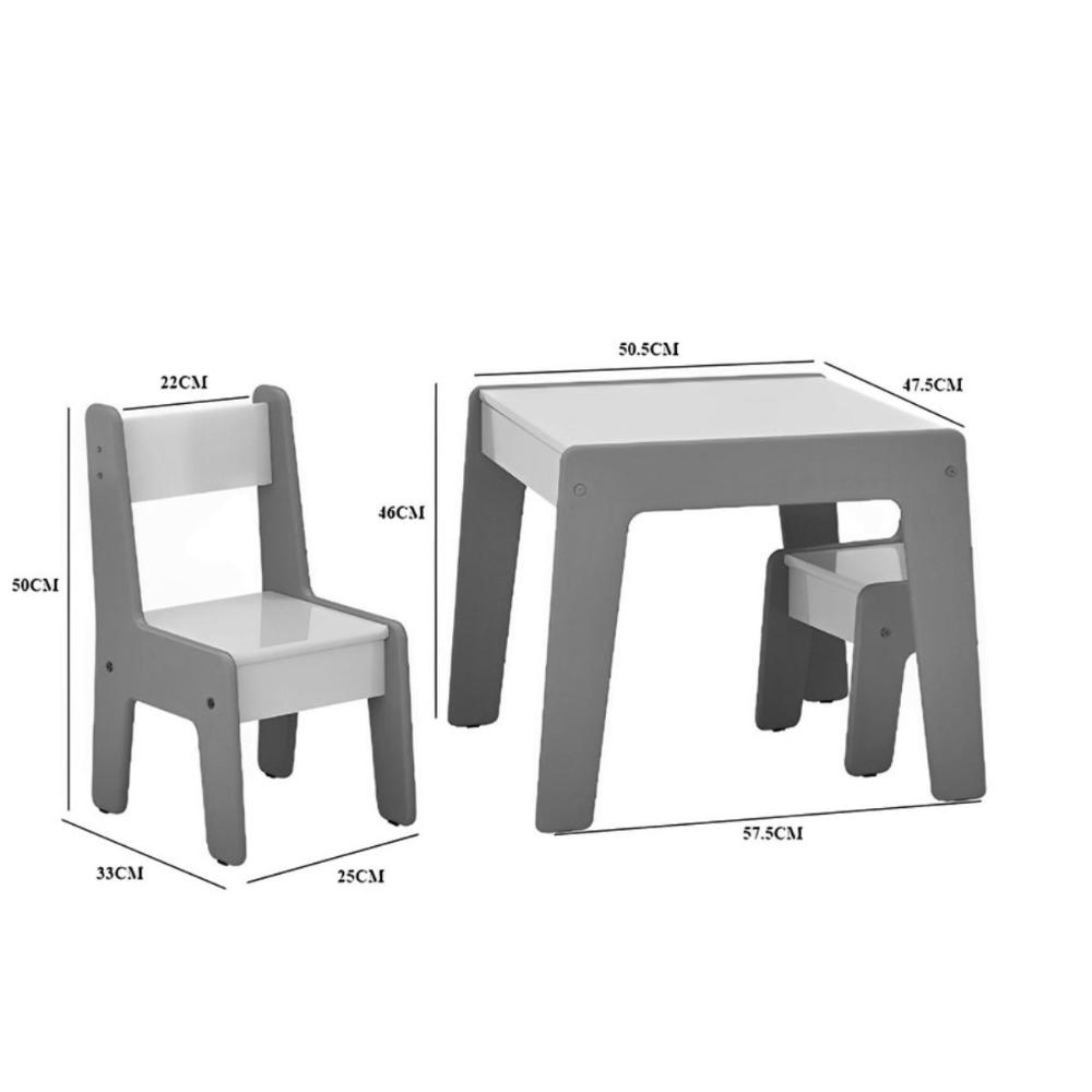 Jogo de Mesa e 2 Cadeiras Infantil Honduras Branco/Rosa