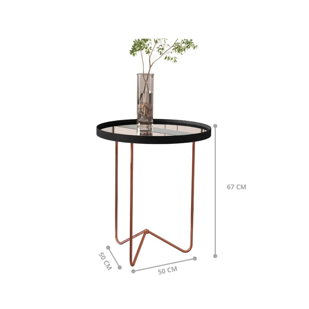 Jogo de Mesas Lechtestein Preto Bronze