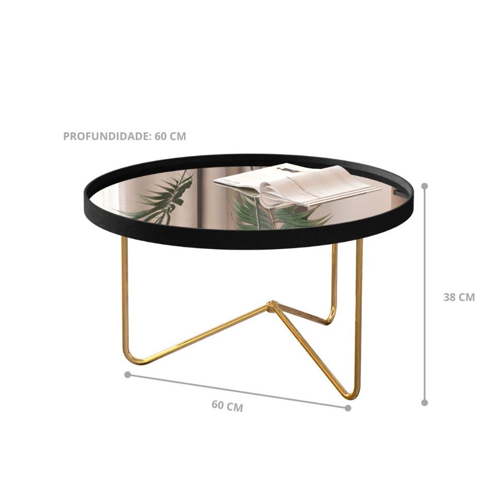 Jogo de Mesas Liechtestein Preto Dourado