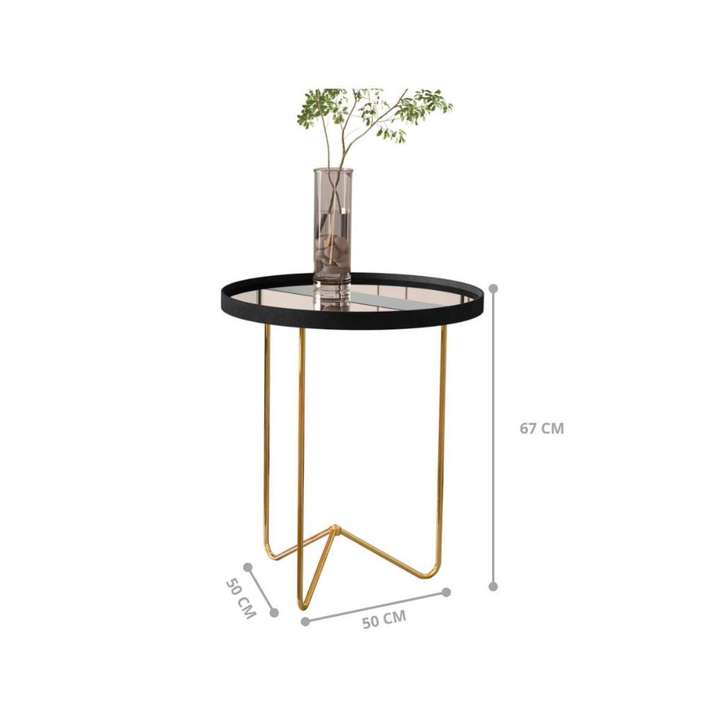 Jogo de Mesas Liechtestein Preto Dourado
