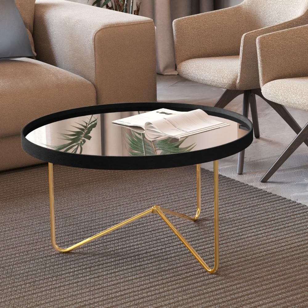 Jogo de Mesas Liechtestein Preto Dourado