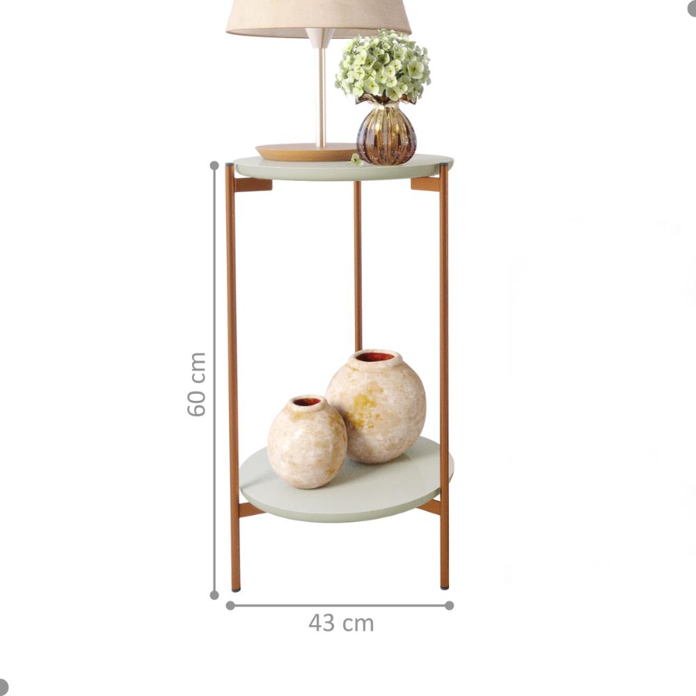 Jogo de Mesas para Sala Rouen Off White Bronze
