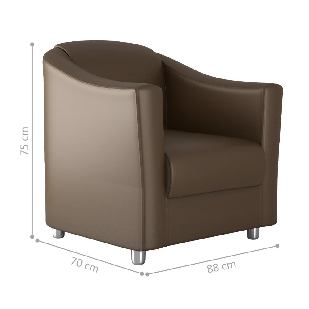 Jogo de Poltronas Decorativas Eva Sintetico Marrom