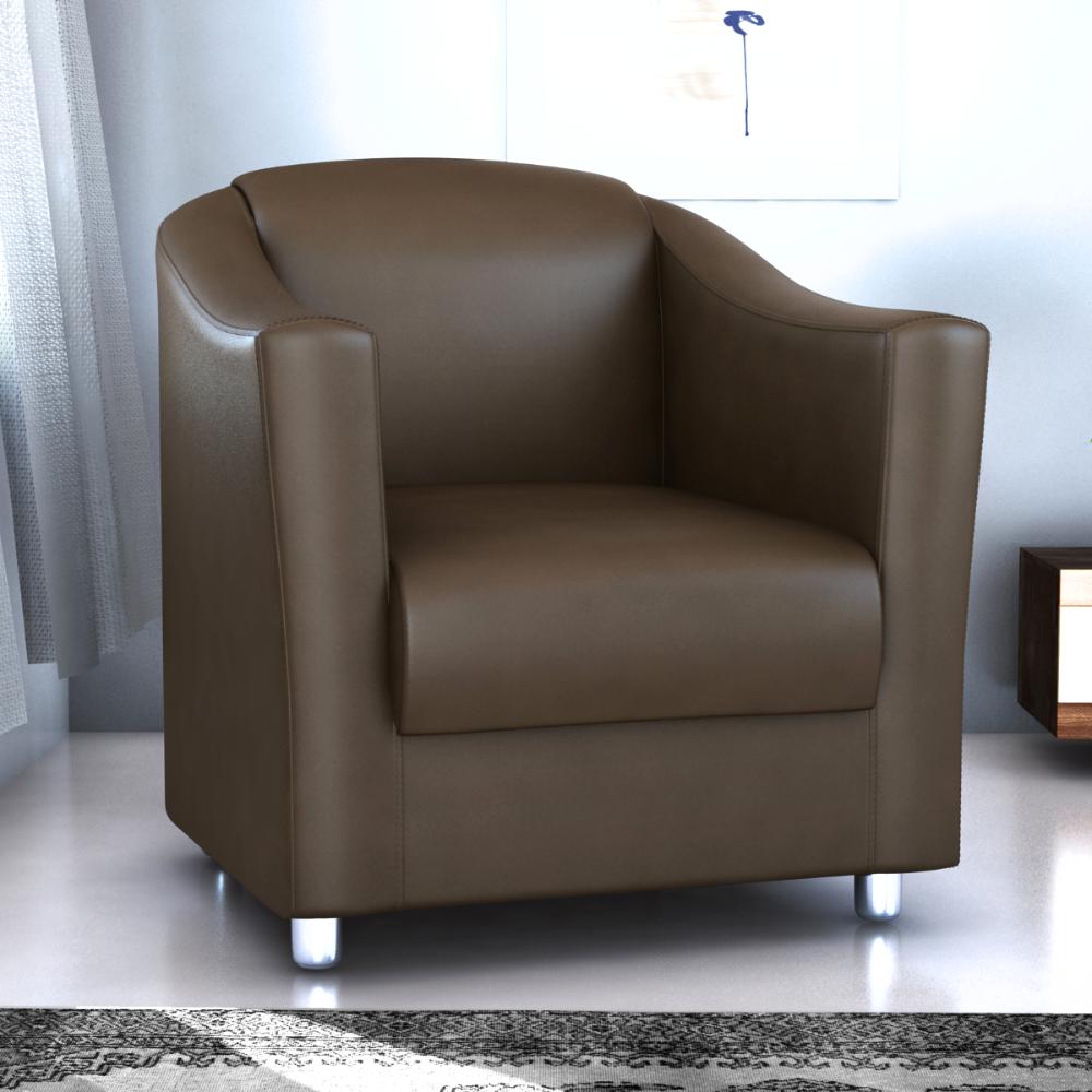 Jogo de Poltronas Decorativas Eva Sintetico Marrom