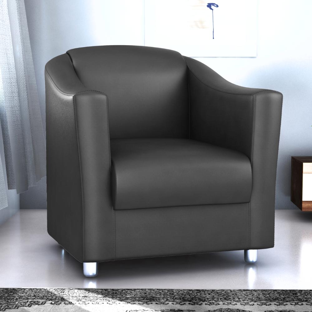 Jogo de Poltronas Decorativas Eva Sintetico Preto 