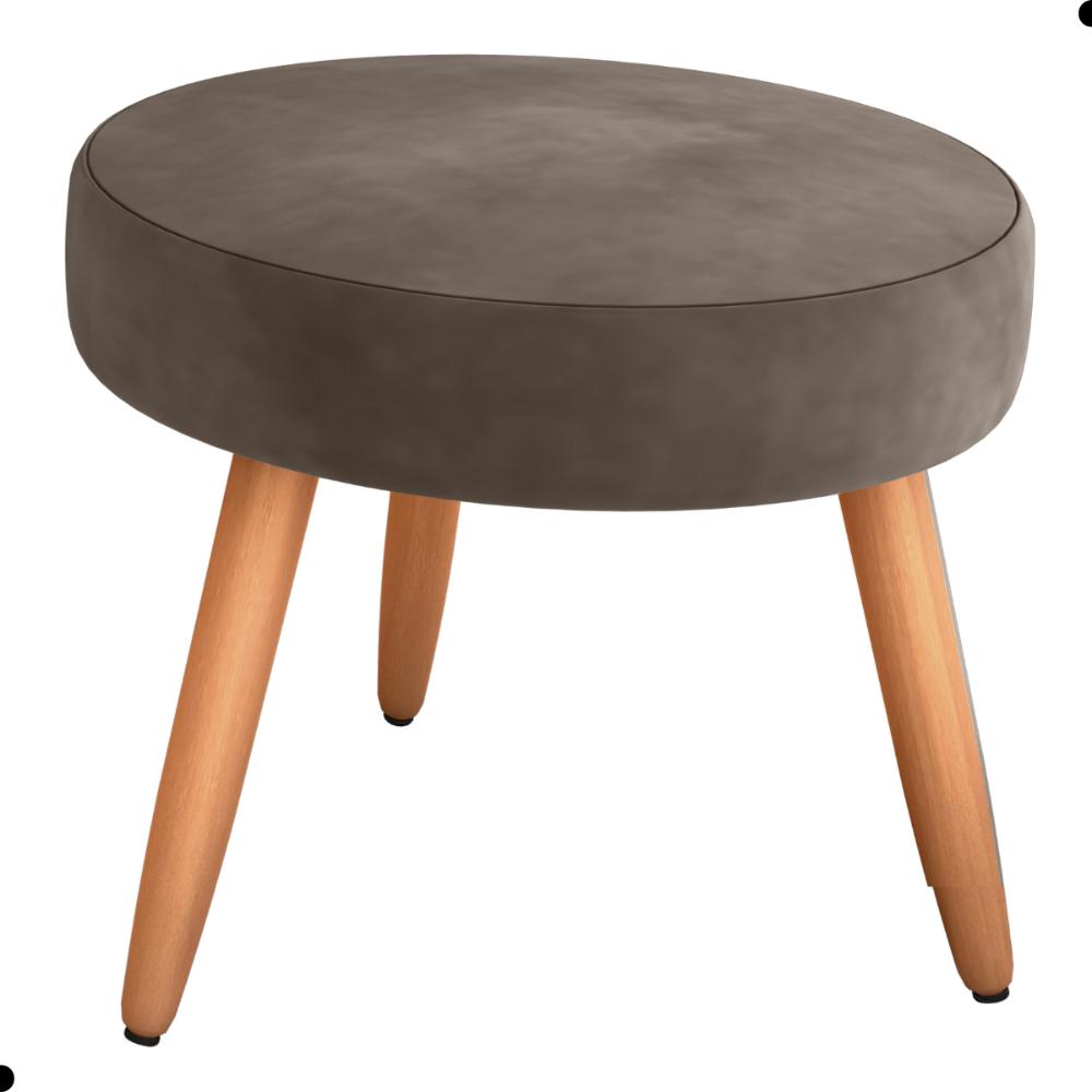 Jogo de Poltronas e Puff Austin Veludo Marrom