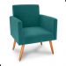 Jogo de Poltronas e Puff Austin Veludo Verde Menta