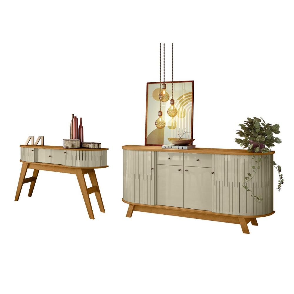 Kit Aparador e Buffet Moscou Cumaru Opala