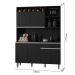 Kit Armário de Cozinha Completa 6 Portas Madri Preto