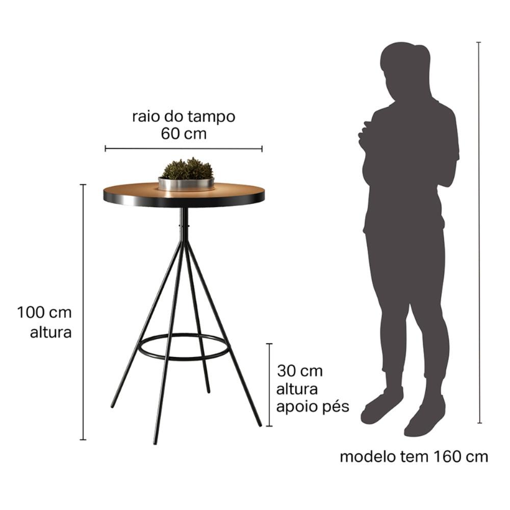 Kit Mesa Com 2 Banquetas Lisboa Amarula