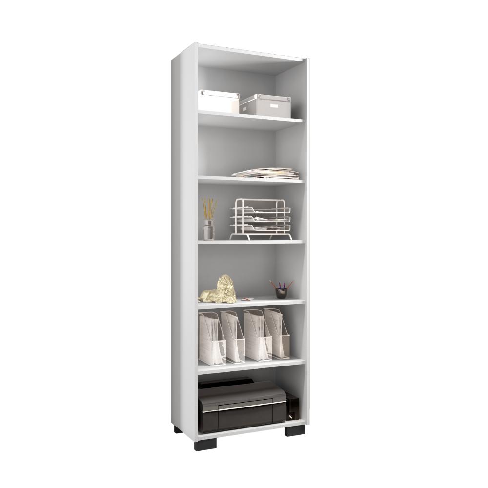Kit Mesa de Computador e Estante Shanti Branco Trama