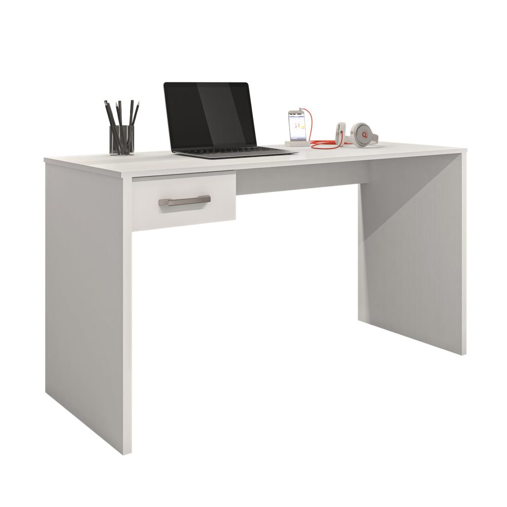 Kit Mesa de Computador e Estante Shanti Branco Trama