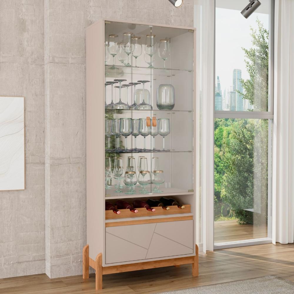 Kit Sala de Estar Zinchenko Off White/Cedro 