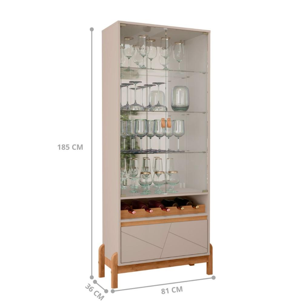 Kit Sala de Estar Zinchenko Off White/Cedro 