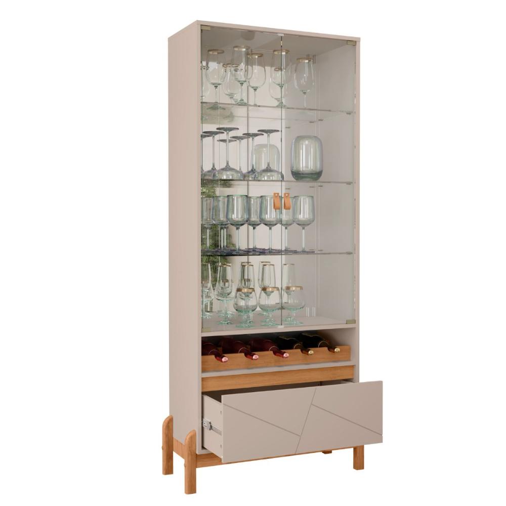 Kit Sala de Estar Zinchenko Off White/Cedro 