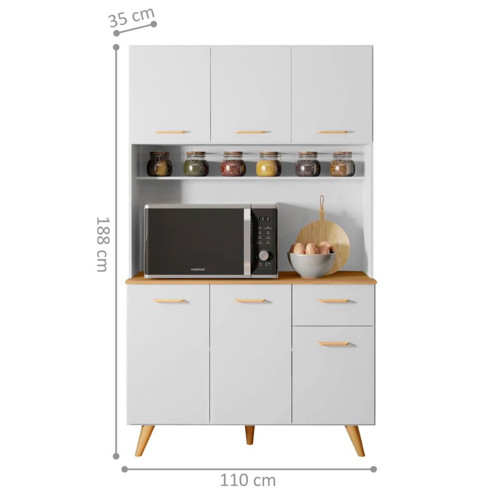 Kit de Cozinha 6 Portas Cairo Branco