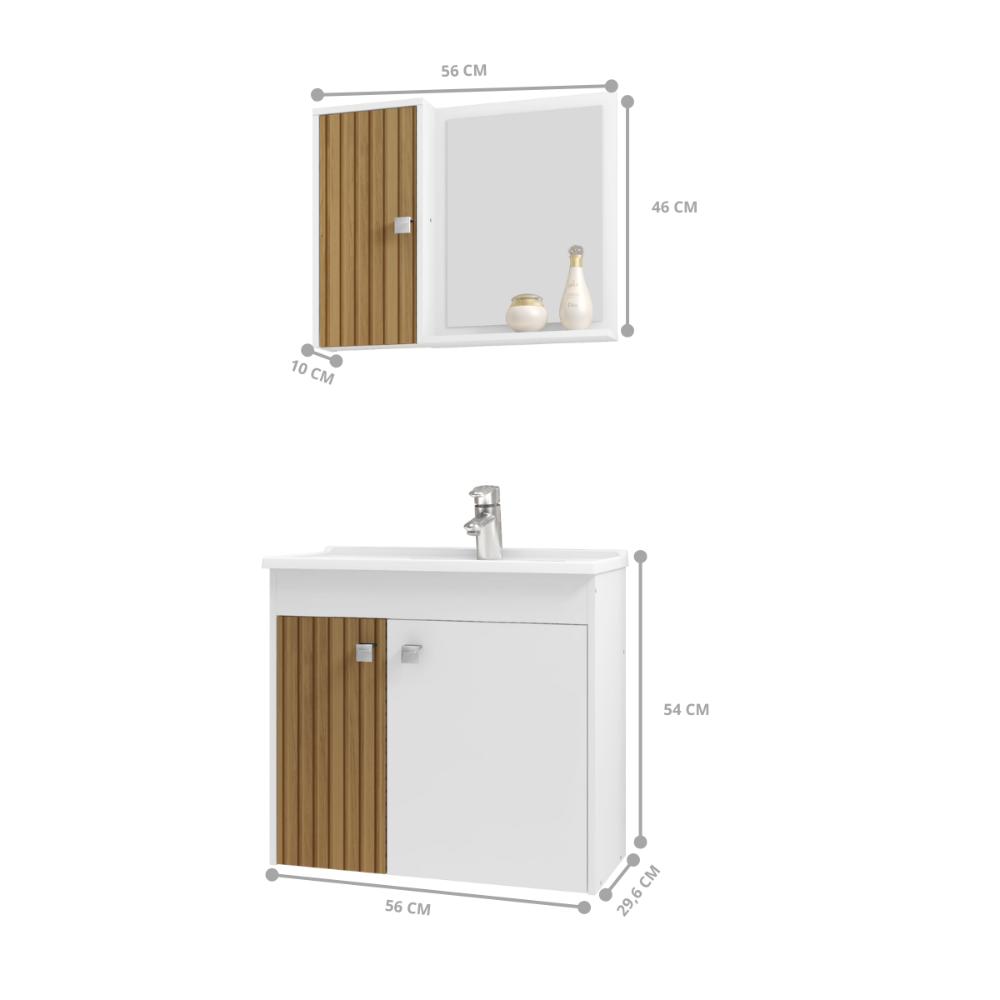 Kit para banheiro Bora Bora Branco Ripado