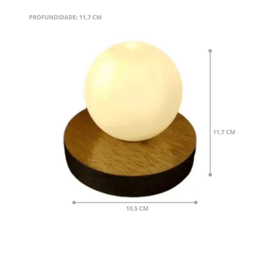Luminária De Mesa Saulo Madeira Natural Marrom