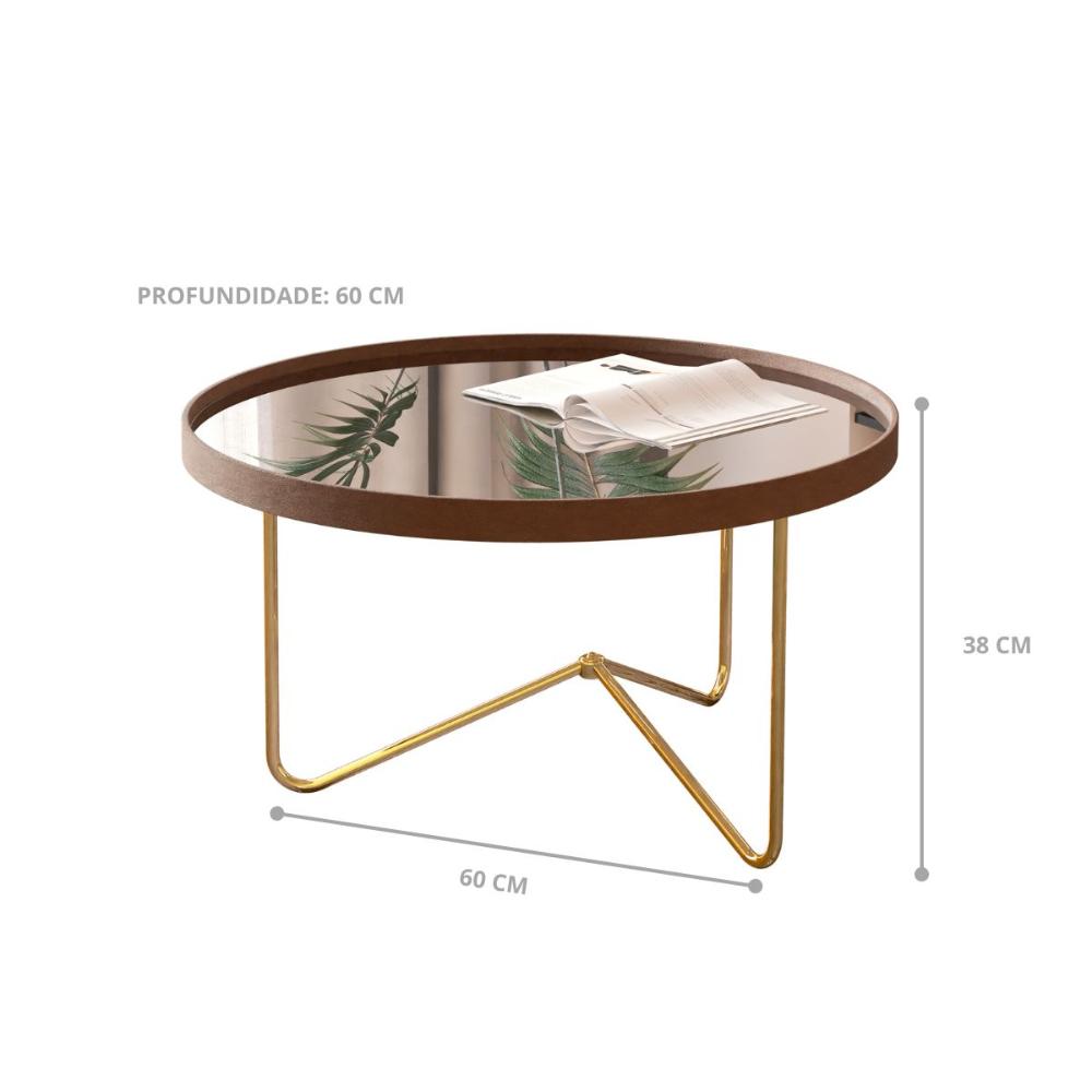 Mesa Centro De Sala Pensilvania Castanho Dourado