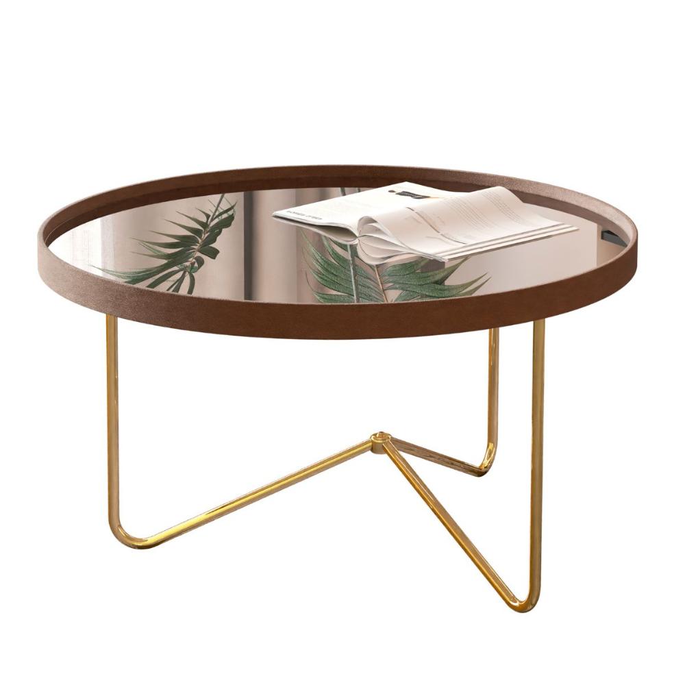 Mesa Centro De Sala Pensilvania Castanho Dourado