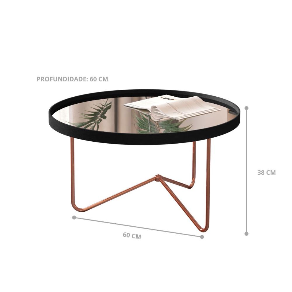 Mesa Centro De Sala Pensilvania Preto Bronze