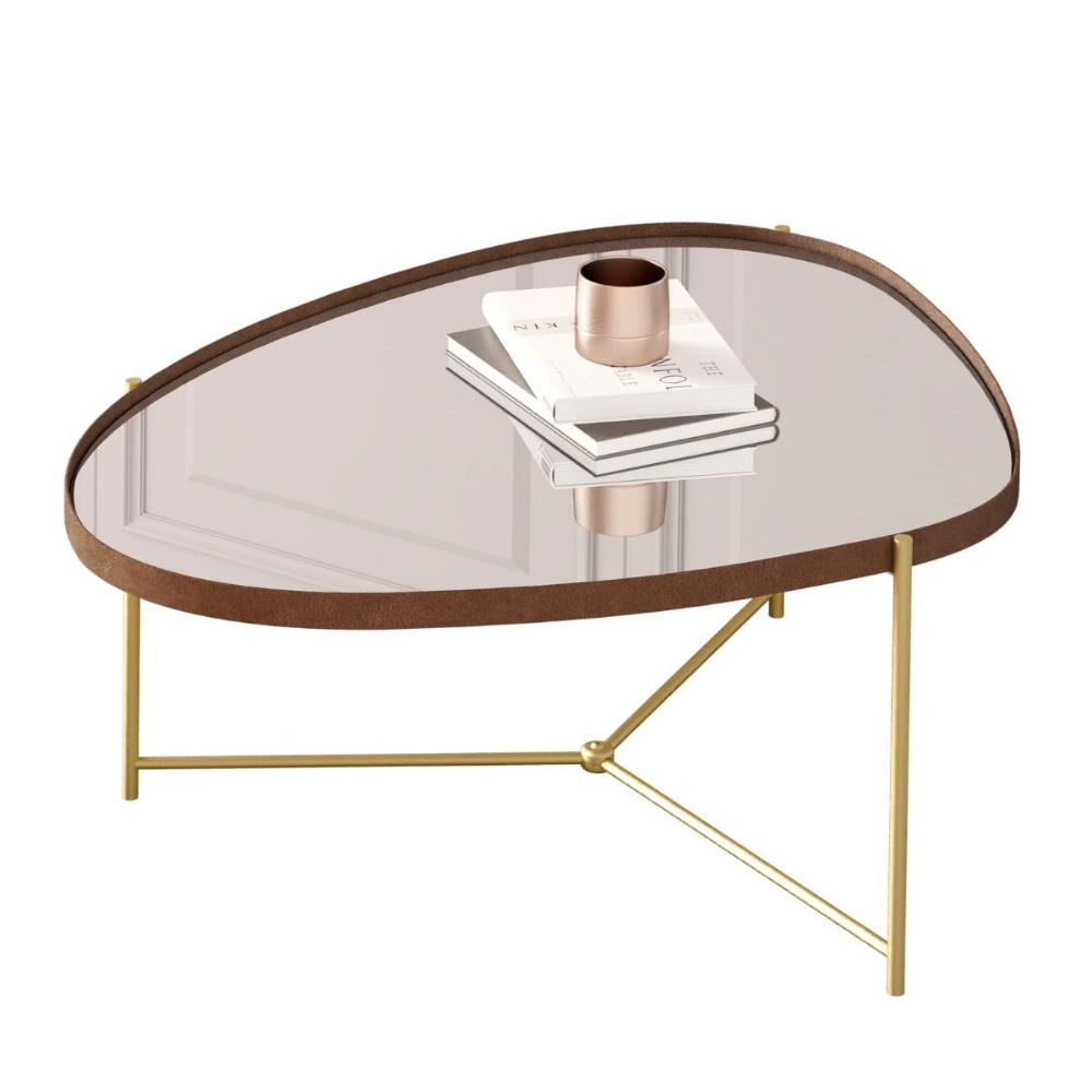 Mesa Centro de Sala Kingston Castanho Dourado