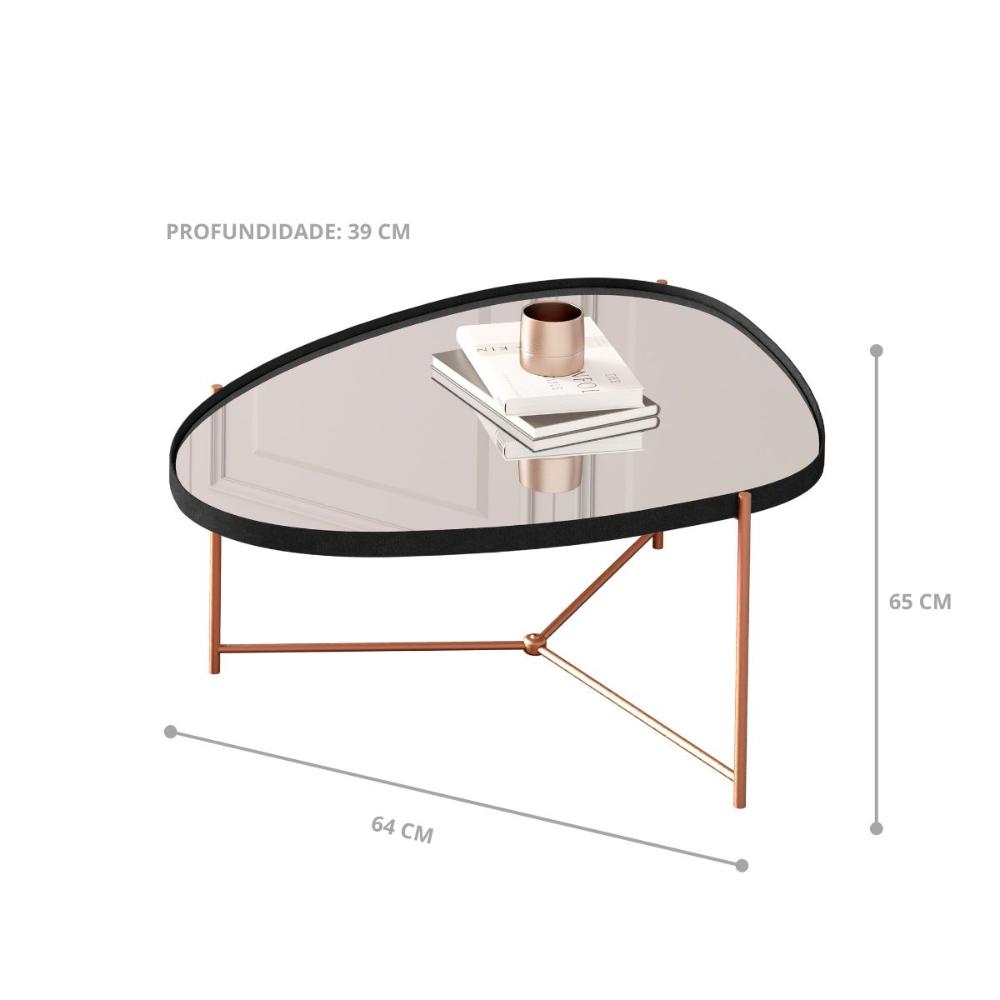 Mesa Centro de Sala Kingston Preto Bronze