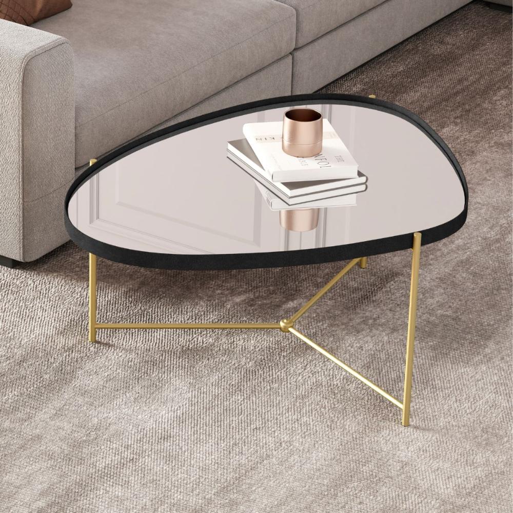 Mesa Centro de Sala Kingston Preto Dourado