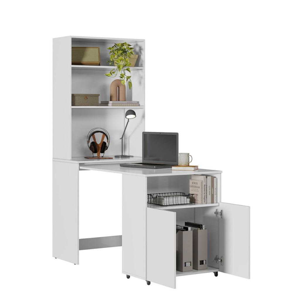 Mesa Com Estante Espaço Café Amazonas Branco 