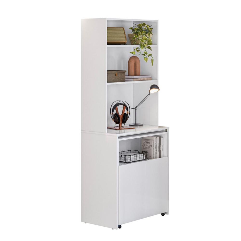 Mesa Com Estante Espaço Café Amazonas Branco 