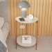 Mesa De Apoio Lateral Purples Off White/Bronze