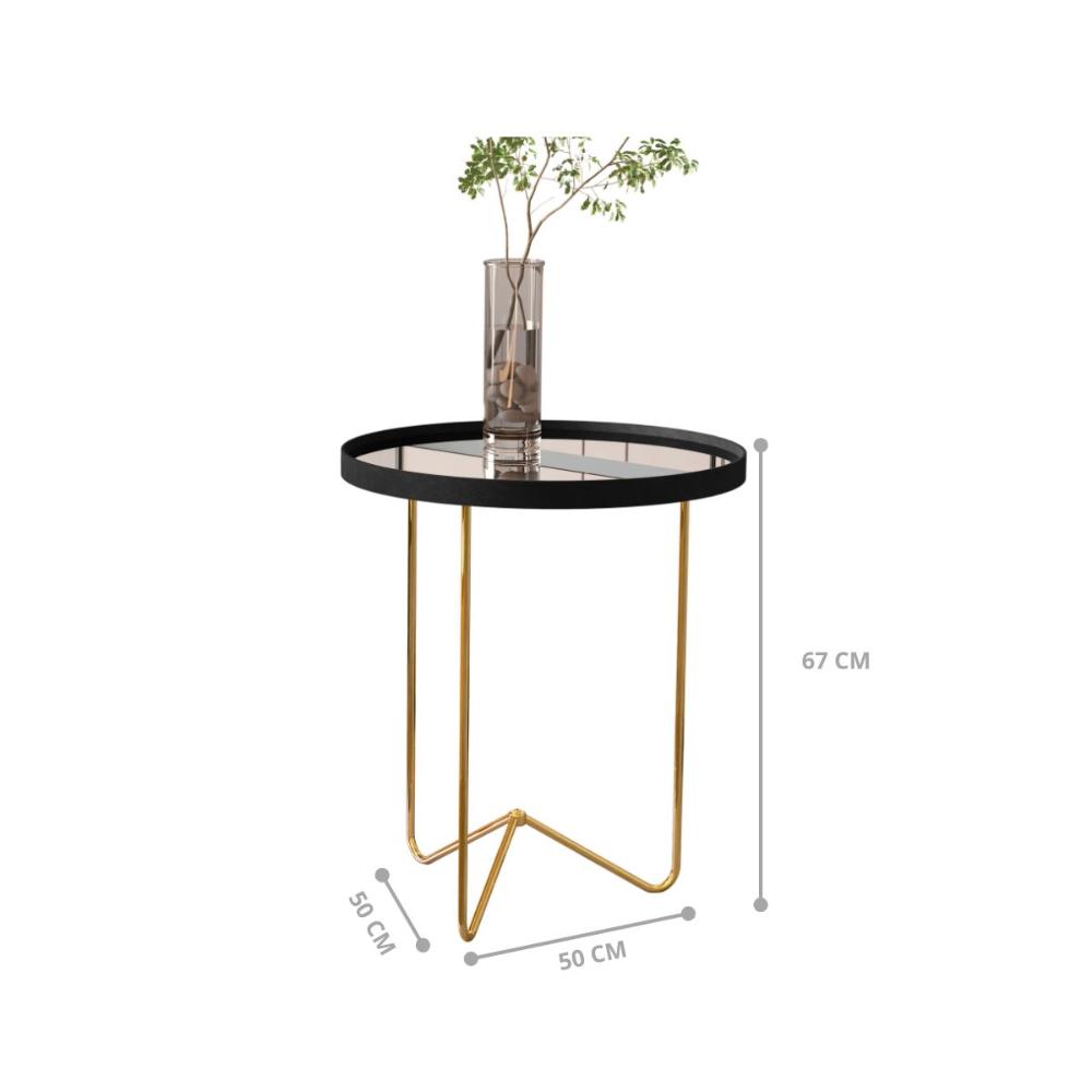 Mesa De Canto Pensilvania Preto Dourado