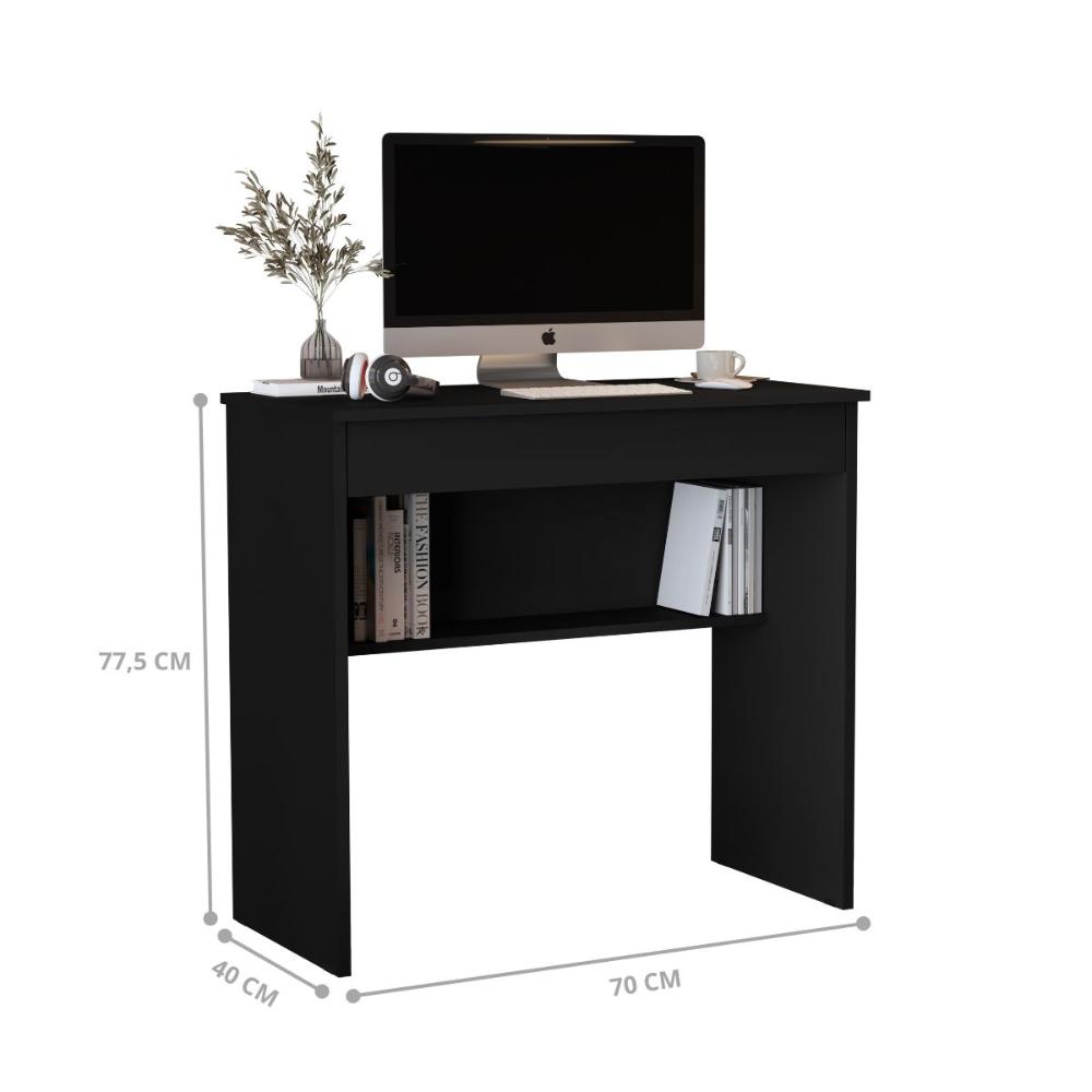 Mesa Escritório 1 Gaveta Columbus 2.0 Preto