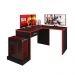 Mesa Gamer de Canto com Gaveta Wayra Preto Vermelho