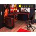 Mesa Gamer de Canto com Gaveta Wayra Preto Vermelho