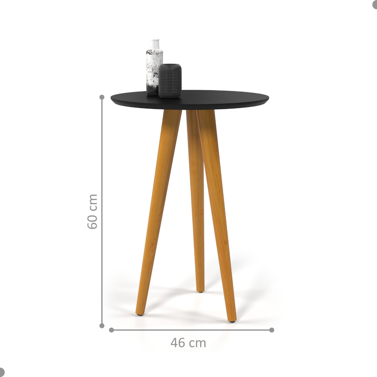 Mesa Lateral Oval para Sala Osaka Preto