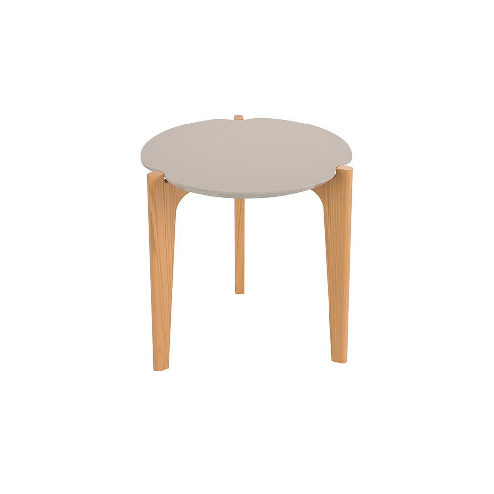 Mesa Lateral Redonda Córdoba Off White Freijó