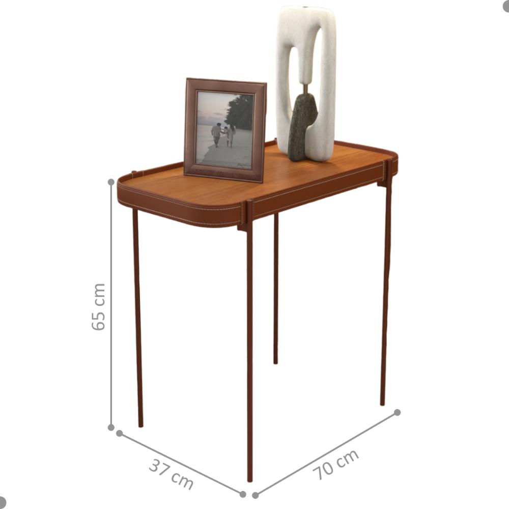Mesa Lateral com Pés de Metal Chenai Nature Cobre