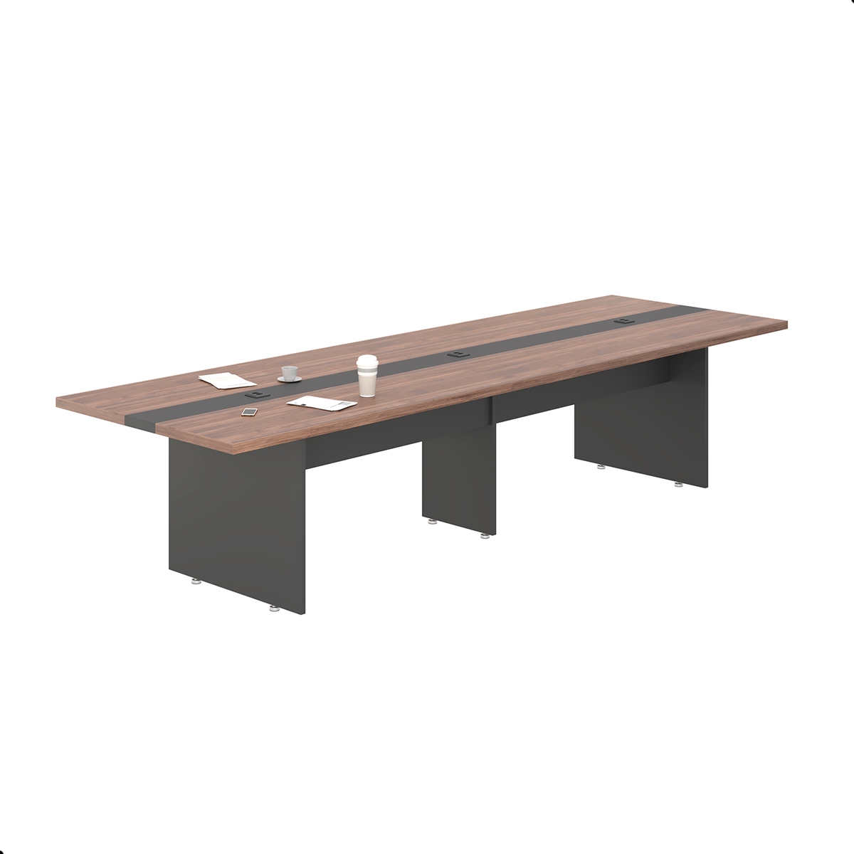 Mesa Para Reunião 3,60 Cort - Noce e Preto