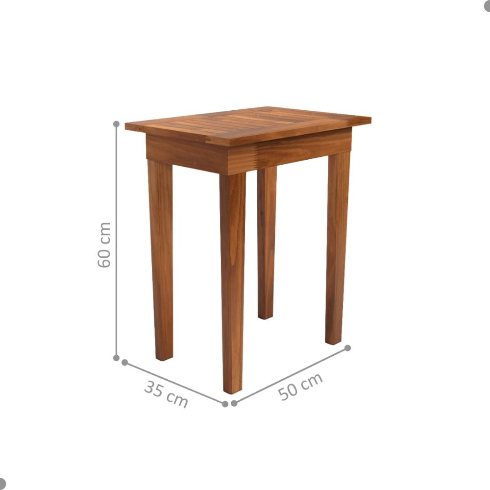 Mesa Ripada Lateral para Sala Cairo Castanho