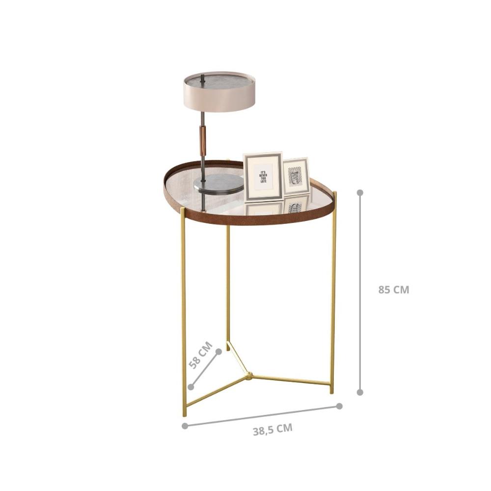 Mesa de Apoio Monterrey Castanho Dourado