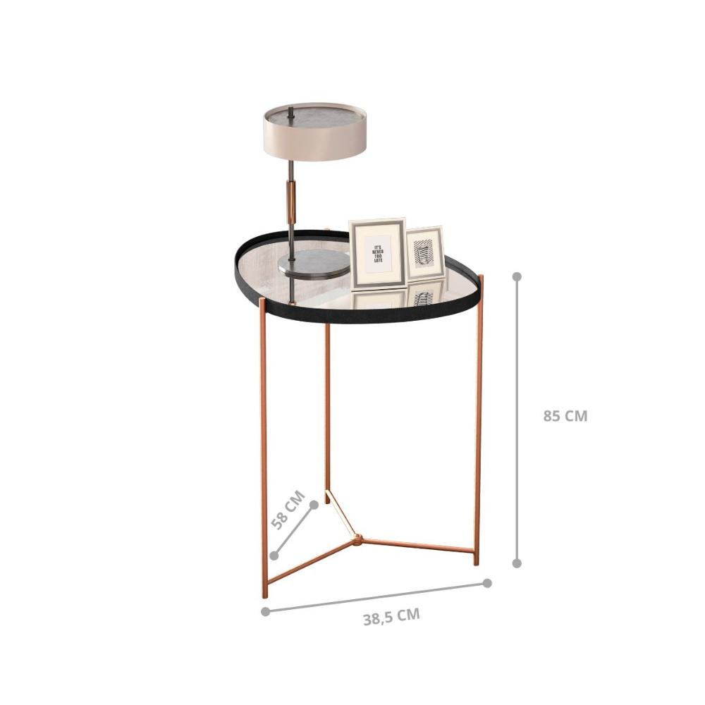 Mesa de Apoio Monterrey Preto Bronze